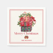 クラシック品揃えプレゼントクリスマスホリデー スタンダードカクテルナプキン (正面)