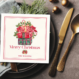 クラシック品揃えプレゼントクリスマスホリデー スタンダードカクテルナプキン