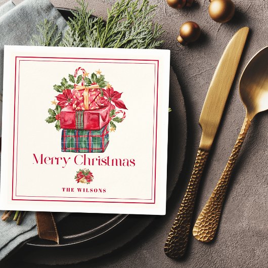 クラシック品揃えプレゼントクリスマスホリデー スタンダードカクテルナプキン