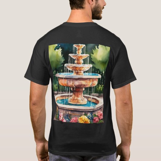 クラシック噴水シルエットTシャツ – エレガンスと Tシャツ (裏面)