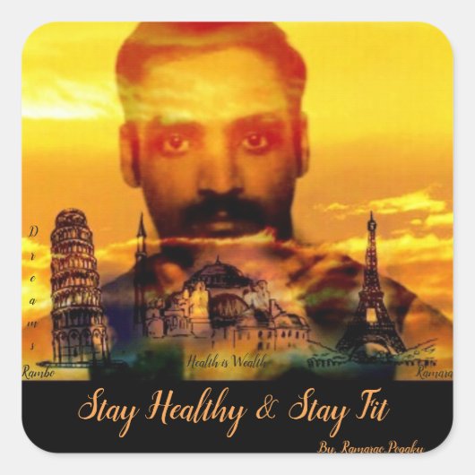 クラシック四角ステッカー スクエアシール (正面)