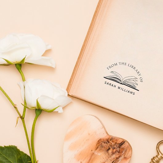 クラシック図書図書エレガント名前をカスタムする ラバースタンプ