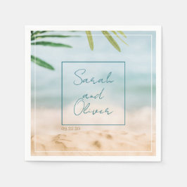 クラシック夏結婚の スタンダードカクテルナプキン