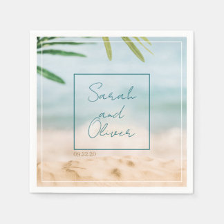 クラシック夏結婚の スタンダードカクテルナプキン