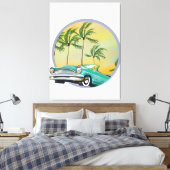 クラシック夕暮れ時の車 キャンバスプリント (インサイチュ (寝室))