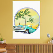 クラシック夕暮れ時の車 キャンバスプリント (インサイチュ (リビング))