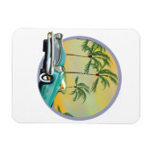 クラシック夕暮れ時の車 マグネット (横)