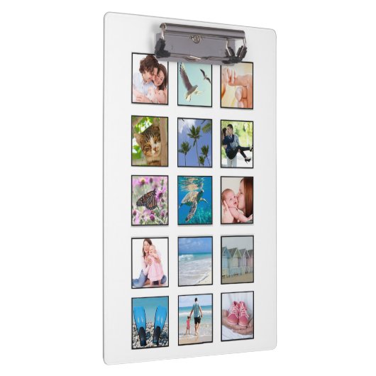 クラシック多重カスタム正方形フォトコラージュ クリップボード (右)