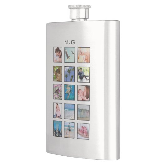 クラシック多重カスタム正方形フォトコラージュ フラスク (左)