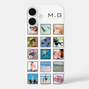 クラシック多重カスタム正方形フォトコラージュ iPhone 16ケース
