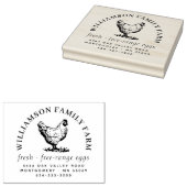 クラシック大型ヘンドエッグカートン差出人住所電話 ラバースタンプ (押印)