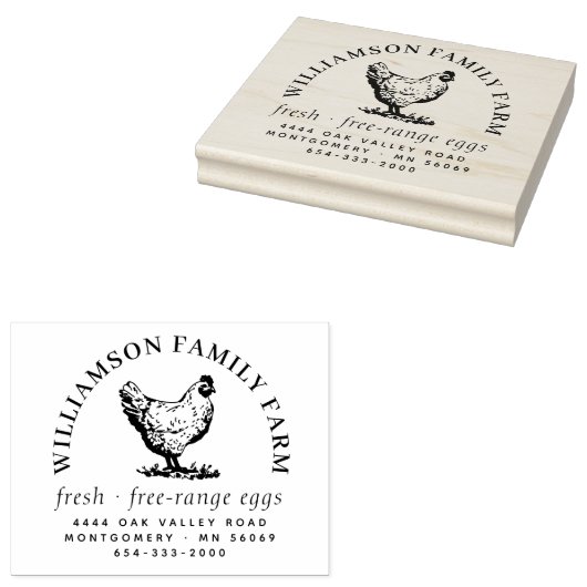 クラシック大型ヘンドエッグカートン差出人住所電話 ラバースタンプ (押印)