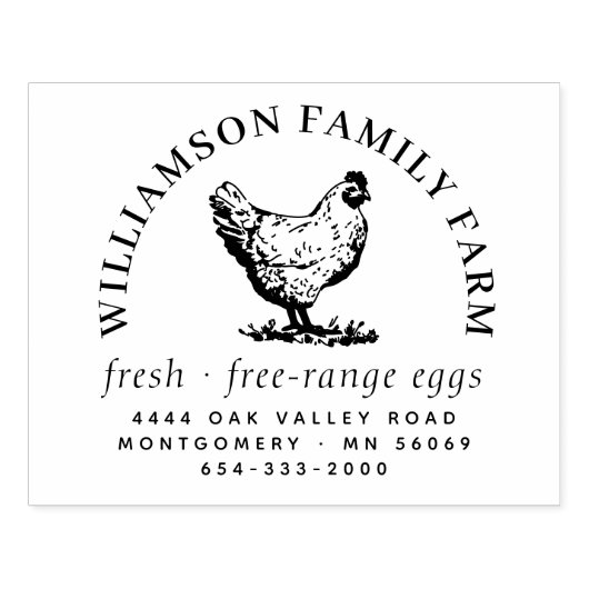 クラシック大型ヘンドエッグカートン差出人住所電話 ラバースタンプ (インプリント)