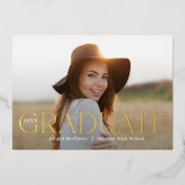 クラシック大学院箔卒業発表招待状 箔招待状 (正面)