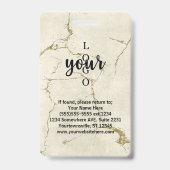 クラシック大理石コンベンション従業員IDラベル バッジ (裏面)