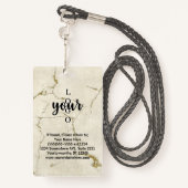 クラシック大理石コンベンション従業員IDラベル バッジ (裏面ランヤード)