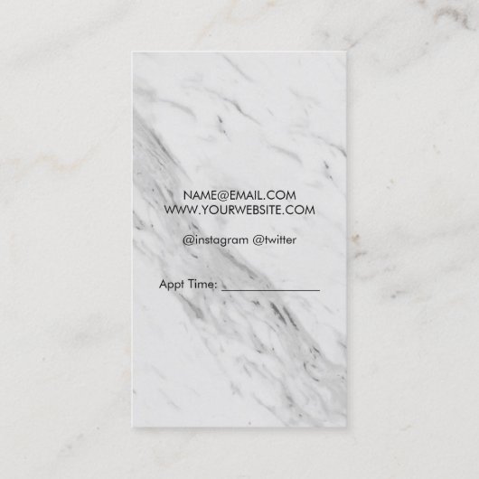 クラシック大理石レトロラベル理容師刃とひげ 名刺 (裏面)