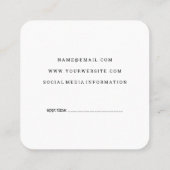 クラシック大理石レトロラベル理容師 スクエア名刺 (裏面)