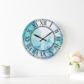 クラシック大理石ローマ数字ウォールクロック ラージ壁時計 (ホーム)