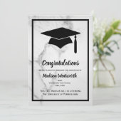 クラシック大理石卒業発表 – 黒 案内状 (スタンド正面)