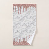 クラシック大理石白黒バラ金ゴールドグリッタードリップ バスタオルセット (ハンドタオル)