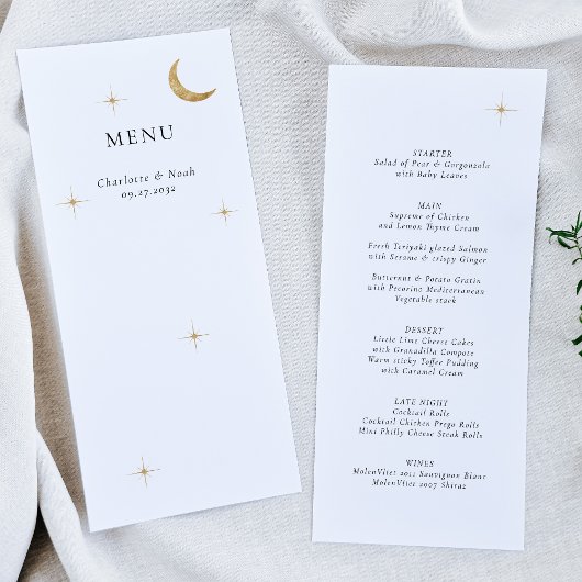 クラシック天エレガント金ゴールドムーンスターズ結婚ズ メニュー