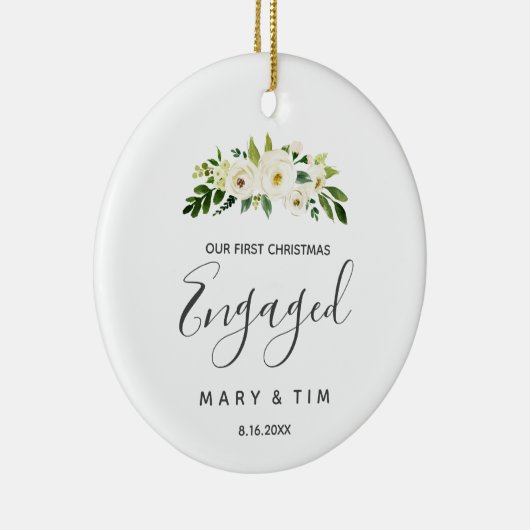 クラシック婚約したクリスマス飾り セラミックオーナメント (右)