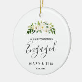 クラシック婚約したクリスマス飾り セラミックオーナメント (左)