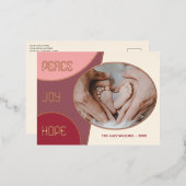 クラシック季節のごあいさつズモダンゴールドフォイルホリデイ 箔シーズンポストカード (正面/裏面)