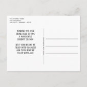 クラシック季節のごあいさつパープルブループレイド ポストカード (裏面)