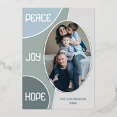 クラシック季節のごあいさつモダンシルバー金ゴールド 箔シーズンカード (正面)