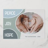 クラシック季節のごあいさつモダンシルバー金ゴールド 箔シーズンカード (正面)