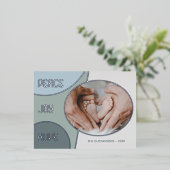 クラシック季節のごあいさつモダンシルバー金ゴールド 箔シーズンポストカード (立ち正面)