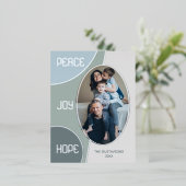 クラシック季節のごあいさつモダンシルバー金ゴールド 箔シーズンポストカード (立ち正面)