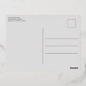 クラシック季節のごあいさつモダンシルバー金ゴールド 箔シーズンポストカード (裏面)