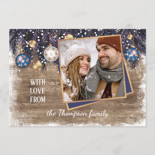 クラシック季節のごあいさつ木目模様 シーズンカード (正面)