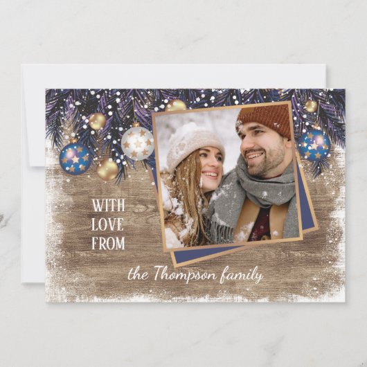 クラシック季節のごあいさつ木目模様 シーズンカード (正面)