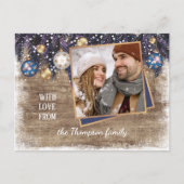 クラシック季節のごあいさつ木目模様 ポストカード (正面)