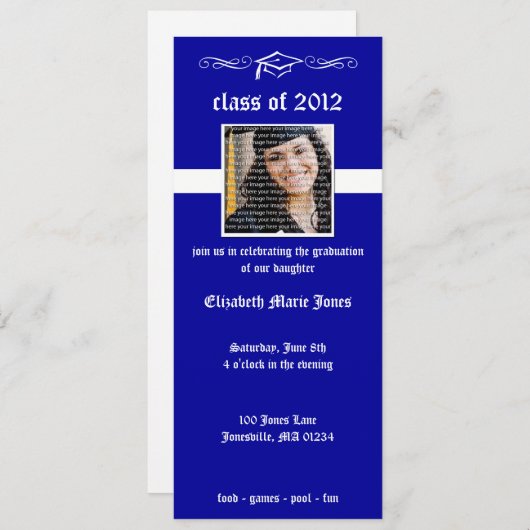 クラシック学校の卒業の招待状 招待状 (正面/裏面)