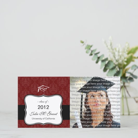 クラシック学校の卒業写真アナウンスカード 案内状 (スタンド正面)