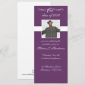 クラシック学校の卒業式 招待状 (正面/裏面)