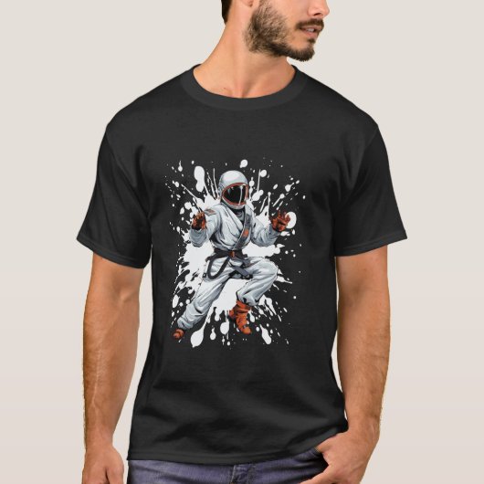 クラシック宇宙飛行士空手ファイター柔道 Tシャツ (正面)
