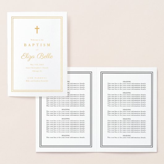 クラシック宗教洗礼プログラム金箔 箔カード (ディスプレー)