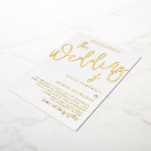 クラシック実在金ゴールド結婚書道 箔招待状 (回転した状態)