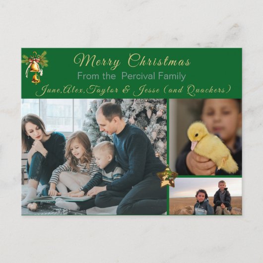 クラシック家族のクリスマスシーン ポストカード (正面)