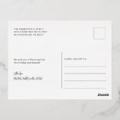 クラシック家族の写真クリスマスシルバーフォイルホリデー 箔シーズンポストカード (裏面)