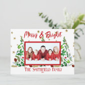クラシック家族の写真メリーと明るいクリスマス シーズンカード (スタンド正面)