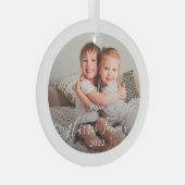 クラシック家族の写真記念クリスマスオーナメント ガラスオーナメント (正面右)