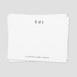 クラシック対エレガントイニシャルパーソナライズされた ノートカード
