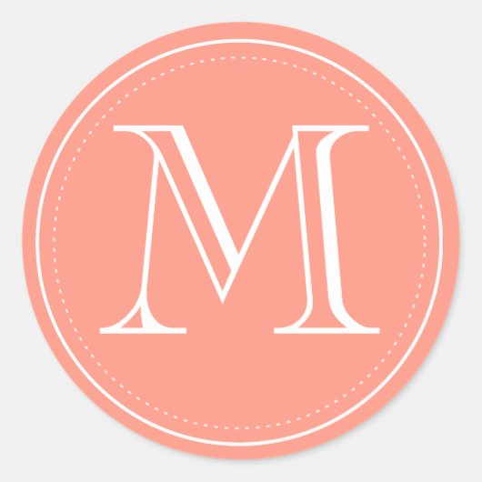 クラシック封筒用シールモノグラム折り紙プリント ラウンドシール (正面)